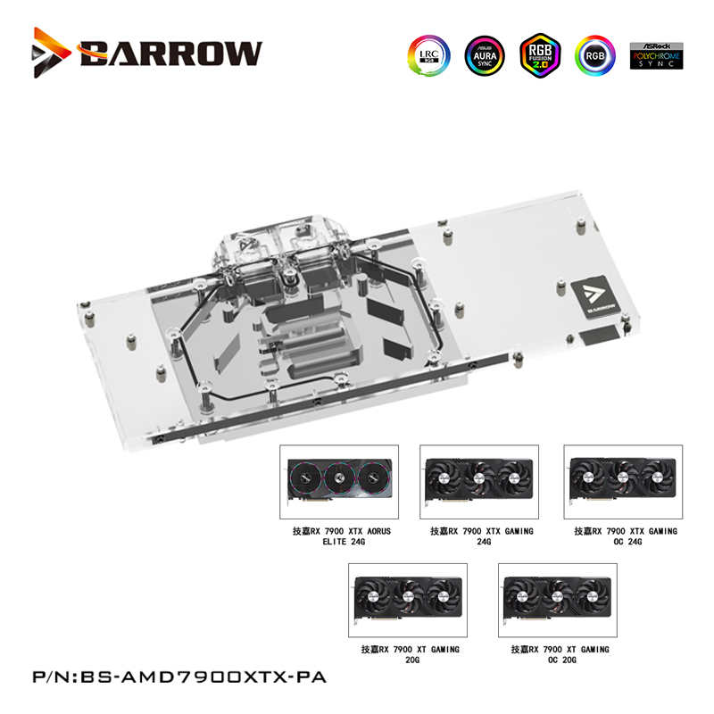 Rx 7900 Xt 20Gb - Barrow GPU Water Block For Gigabyte