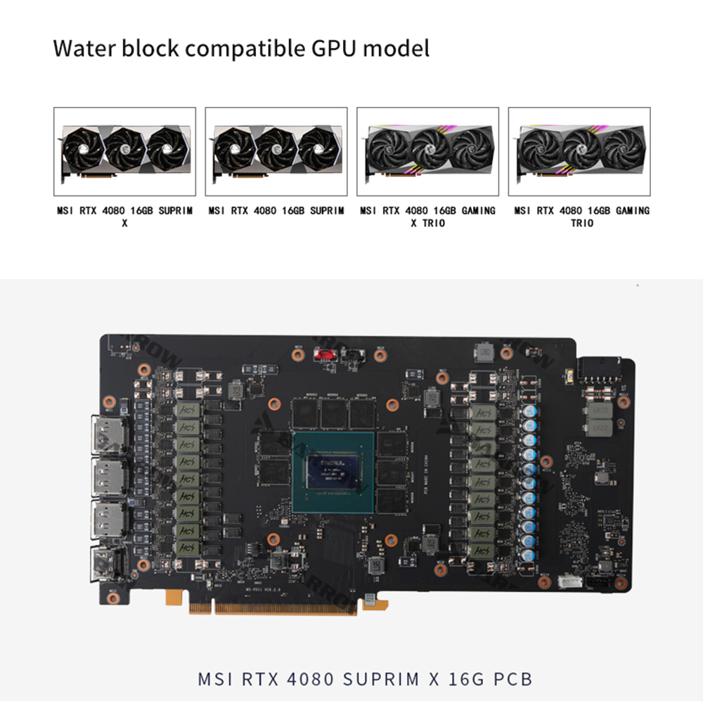 BARROW BS-MSG4080M-PA Water Bl - огляд і ціна Rtx 4080 Water Cooling Block